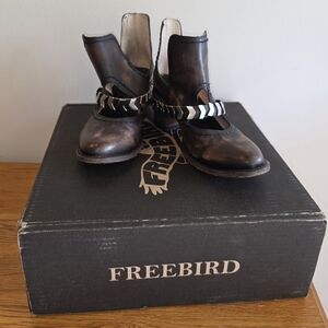 Freebird by Steven Brown Distressed Leather Mary Jane Boots